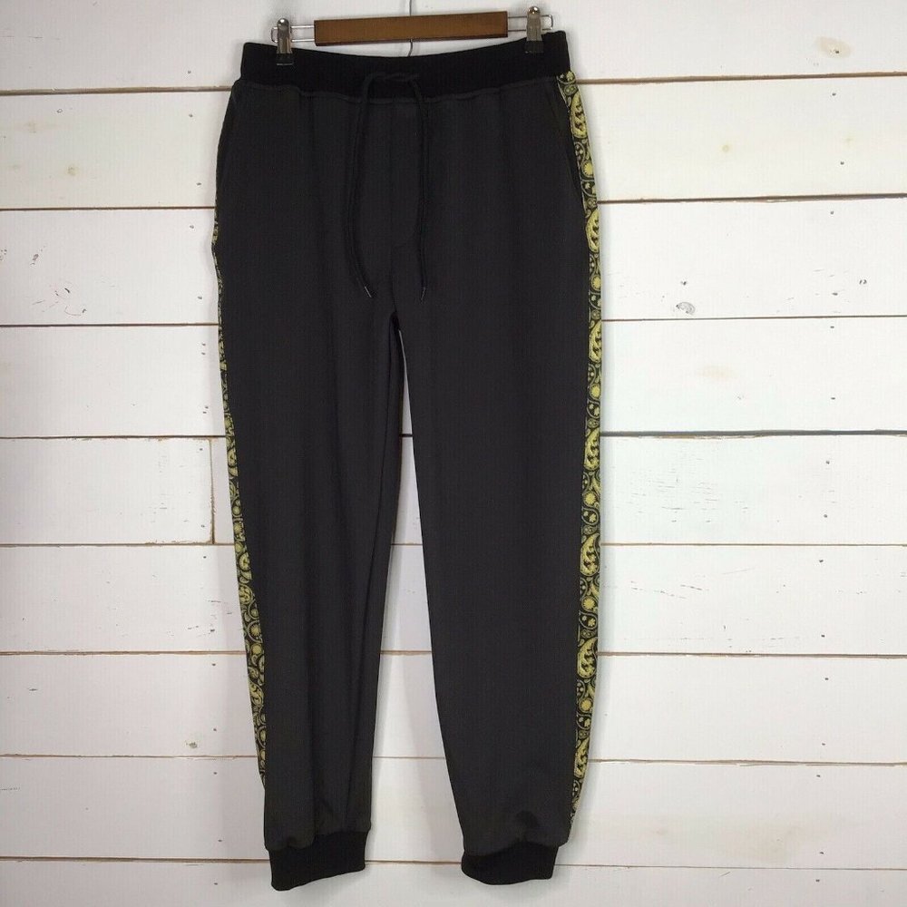New Tallia Sport Paisley Joggers Track Pants Black Men's Medium